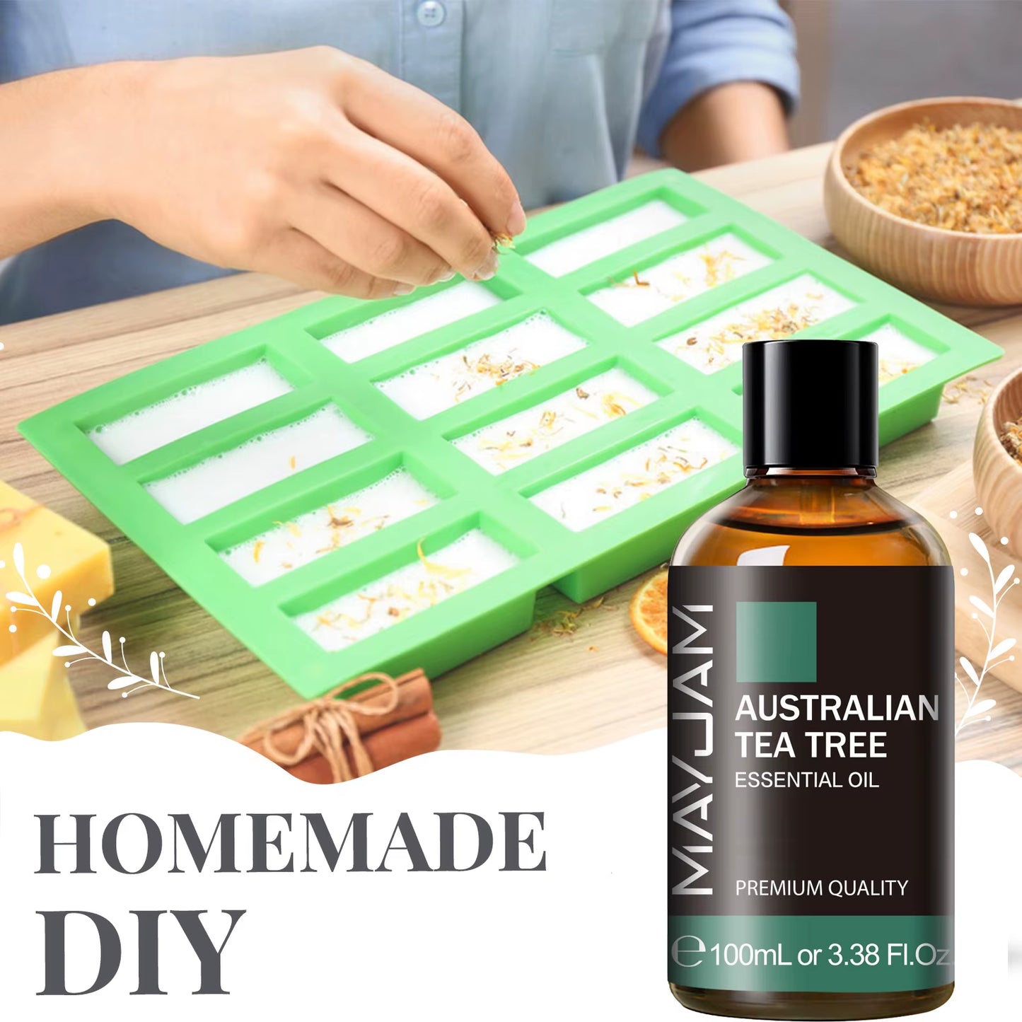 100ML Peppermint Jasmine Sweet Orange Rosemary Turmeric Cinnamon Lemon Pure Natural Essential Oil for Humidifier Candle